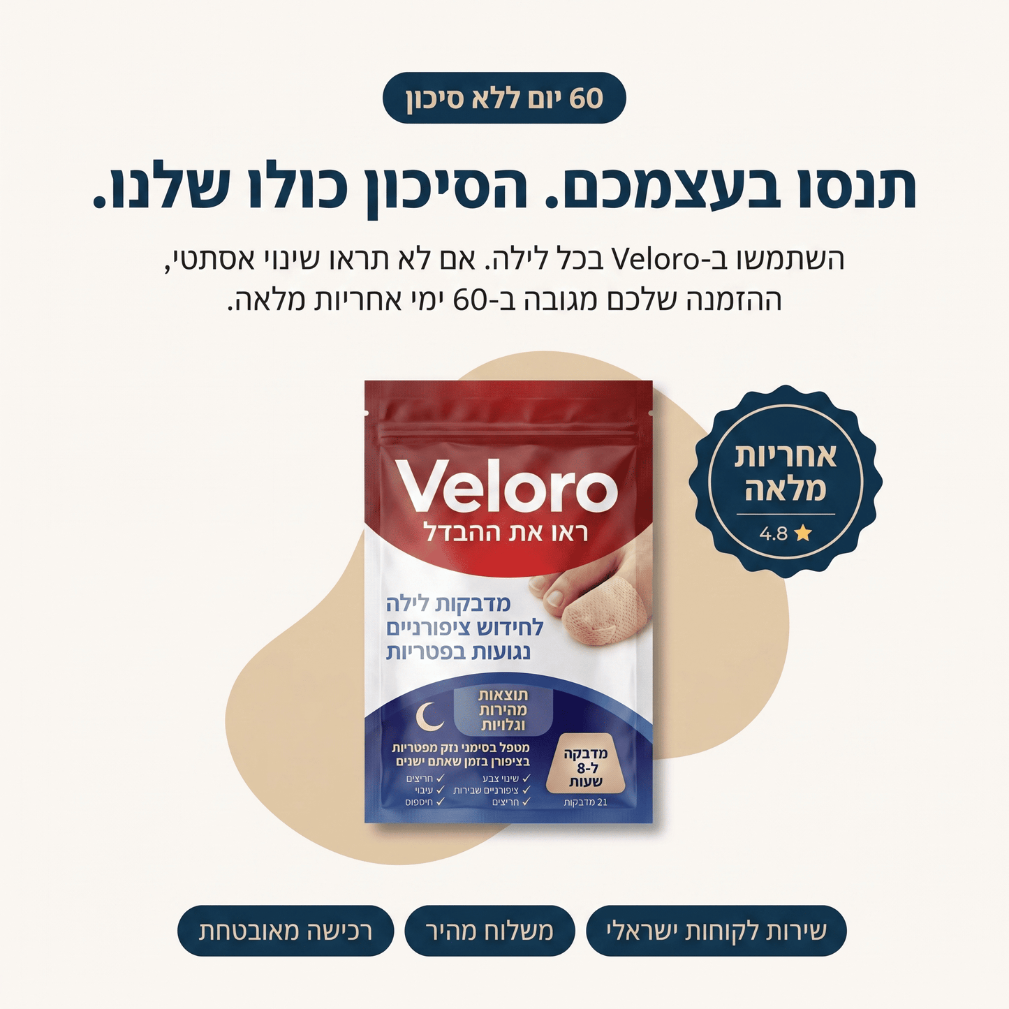 Veloro - מדבקות לציפורניים נגד פטריות